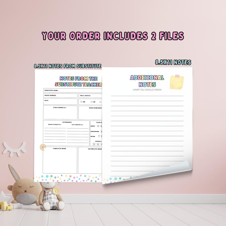 Editable teacher report form for classroom management while away