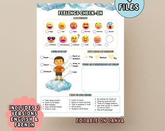 Feeling Check In Worksheet for Kids Emotional Regulation Tracker Daily Check-In Printable Therapy Tools Daily Mood Tracker Printable