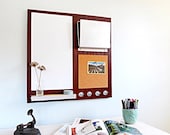 Command Center with Cork Board, Magnetic White Board, Key Hooks, Shelf & Mail or IPad Holder, Home and Office Organizer, Interior Decor