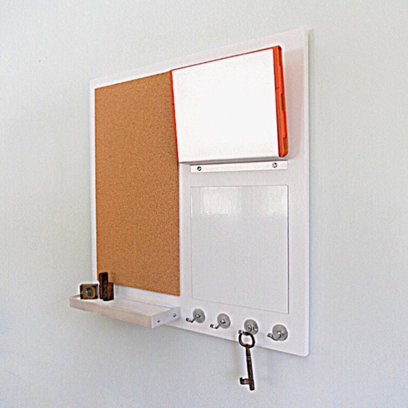 Command Center With Cork Board White Board Key Etsy