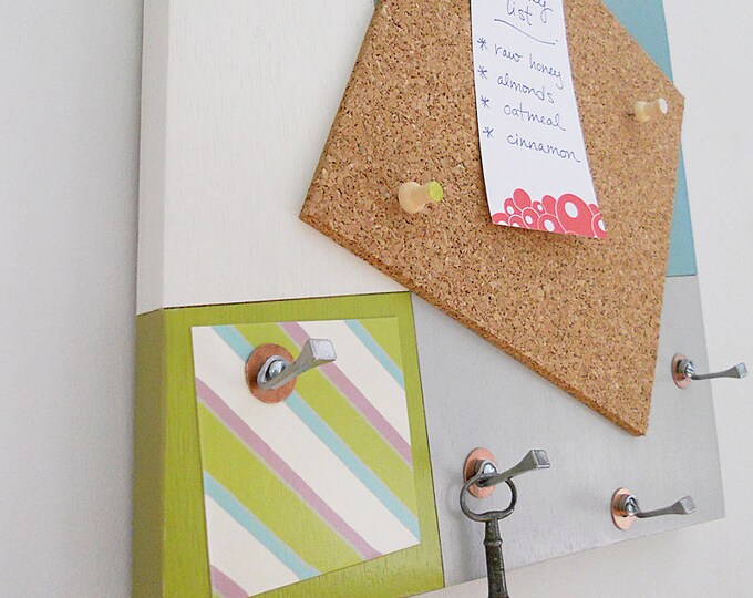 CORK Geometric Wall Mount Cork Board Key Rack Organizer Etsy