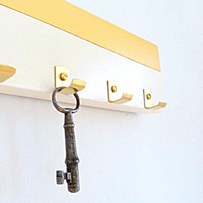 KEY RACK MODERN Brass Gold Simple Key Holder Hooks Minimal Etsy