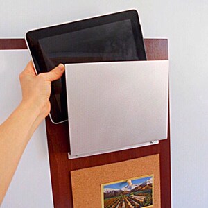 Command Center with Cork Board, Magnetic White Board, Key Hooks, Shelf & Mail or iPad Holder, Home and Office Organizer, Interior Decor image 3