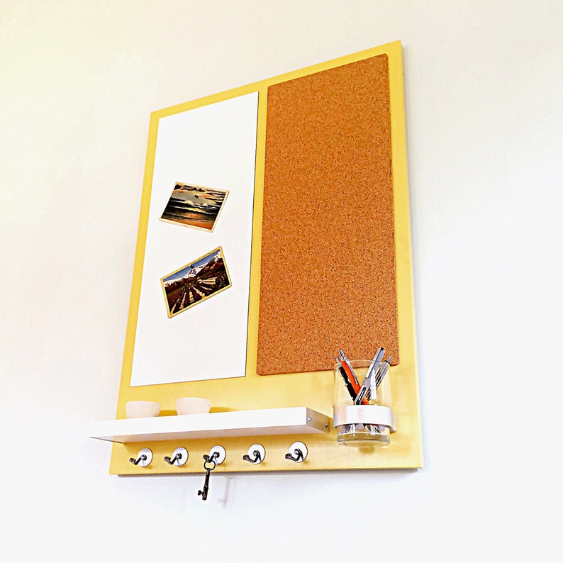 FAMILY MESSAGE CENTER Cork Board Whiteboard Shelf Etsy