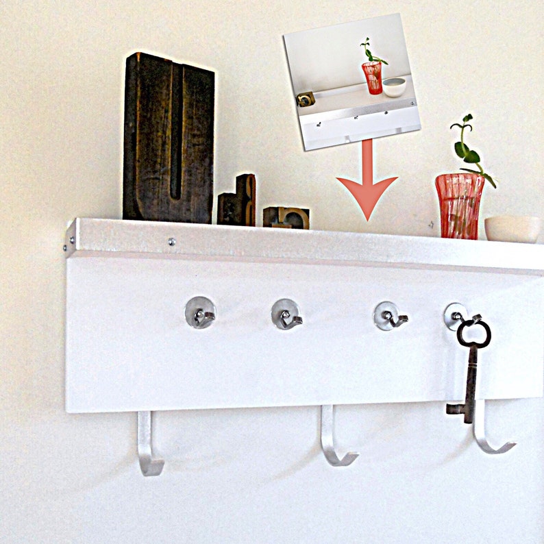 COAT RACK SHELF Modern Wall Mount Coat and Key Hooks with Etsy