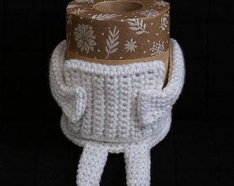 Funny Crochet Toilet Paper Holder Pattern: Bathroom Decor (PDF Download)