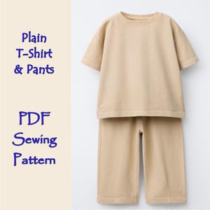 Kids T-Shirt & Pants Sewing Pattern PDF: Beginner Friendly (Sizes 2-8)