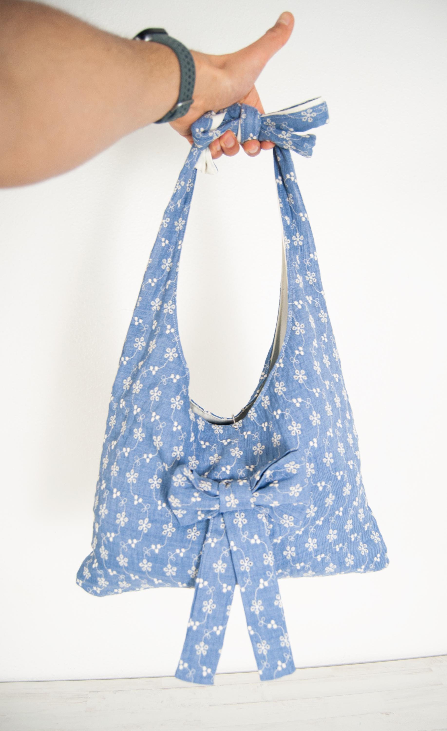 Bow Tote Bag Sewing Pattern — Sew a Romantic Tote With Adjustable Tie ...