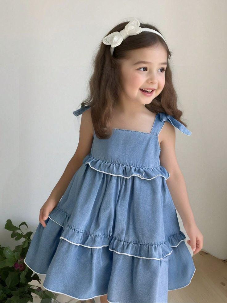 white christmas dresses Bow Denim main image 1