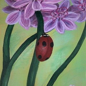 A Lady&#39;s Bravery (fine art matte art print of ladybug on flower)