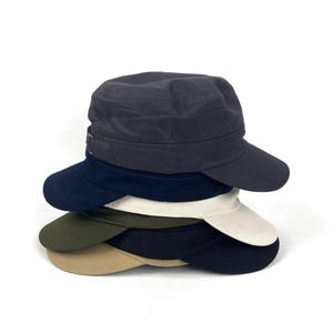 Cotton Castro Cap, Adjustable Military Cadet Hat, Unisex Streetwear