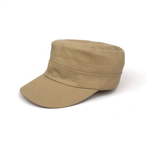 Cotton Castro Cap, Military Cadet Style, Adjustable Unisex Hat