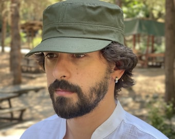 Cotton Castro Cap, Adjustable Military Cadet Hat, Unisex Streetwear