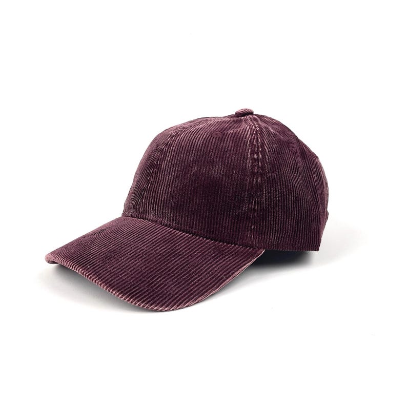 Vintage Washed Corduroy Cap , Unisex Dad Hat,Adjustable Strapback Baseball Hat ,Retro Velvet Minimal Everyday Cap image 1
