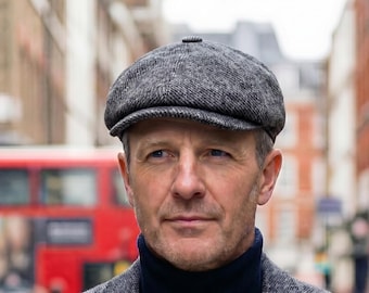Gray Wool Newsboy Cap: Vintage Style Flat Cap,Peaky Blinders Cap