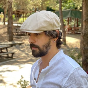 Begie Cotton Newsboy Cap: 8-Panel Gatsby Style - Adjustable Fit.