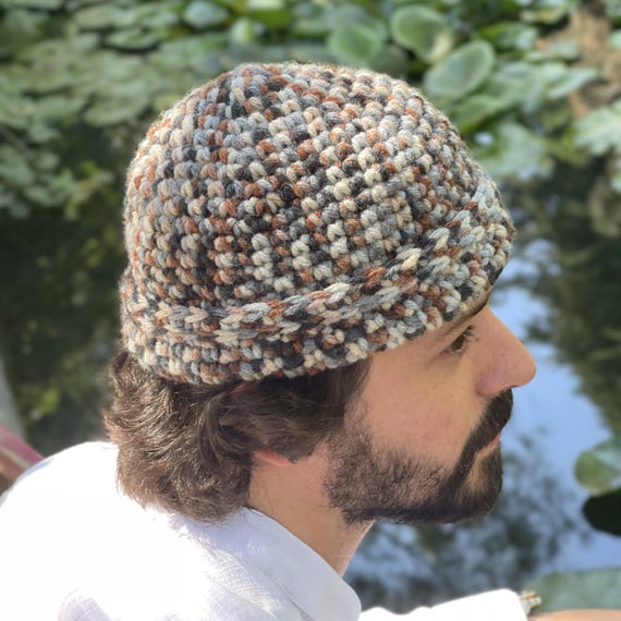 Handmade Chunky Wool Crochet Docker Cap, Multicolor Winter  display picture 1