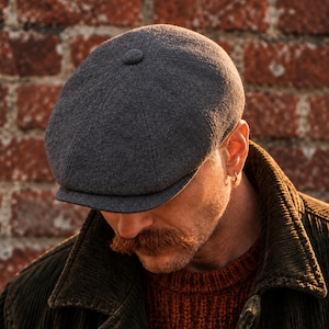 Handmade Wool Newsboy Cap for Men, Classic 8 Panel Hat, Vintage Flat Cap, Gatsby Style