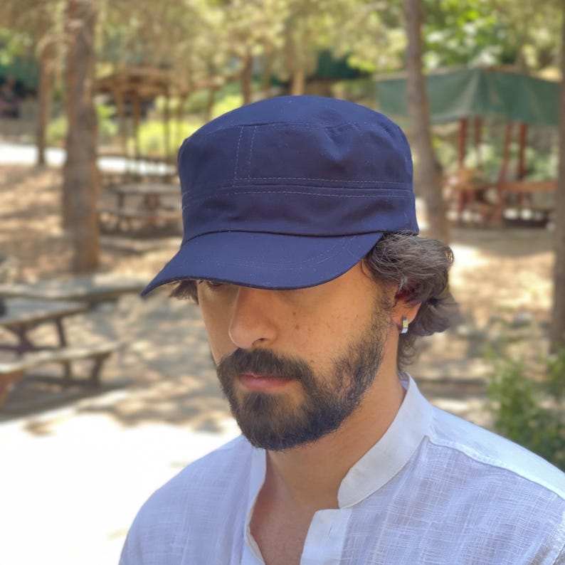 Cotton Castro Cap, Military Cadet Hat, Adjustable Streetwear - Etsy