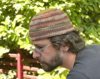 Handmade Cotton Crochet Docker Cap: Fisherman Beanie Skullcap