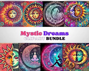 Clipart de Astrologia Celestial: Pacote de PNGs do Zodíaco Místico (Download Digital)