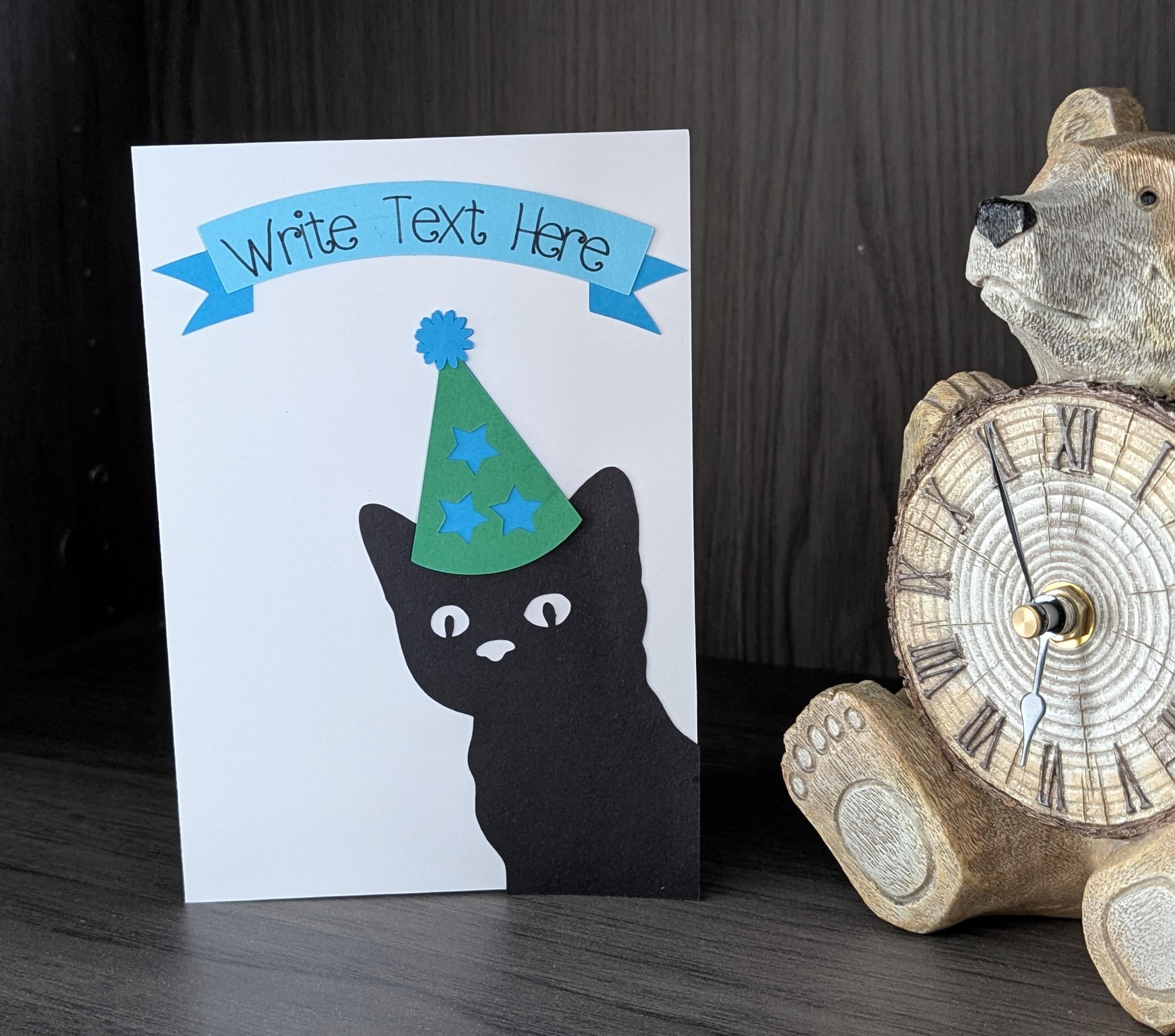 DIY Cat Birthday Card SVG Template: Cricut Greeting Card (digital ...
