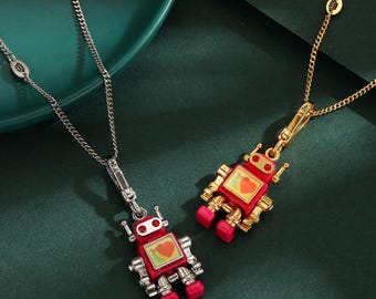 Juicy Couture robot charm pendant necklace