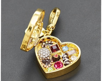 Juicy couture openable charm heart chocolate box pendant.