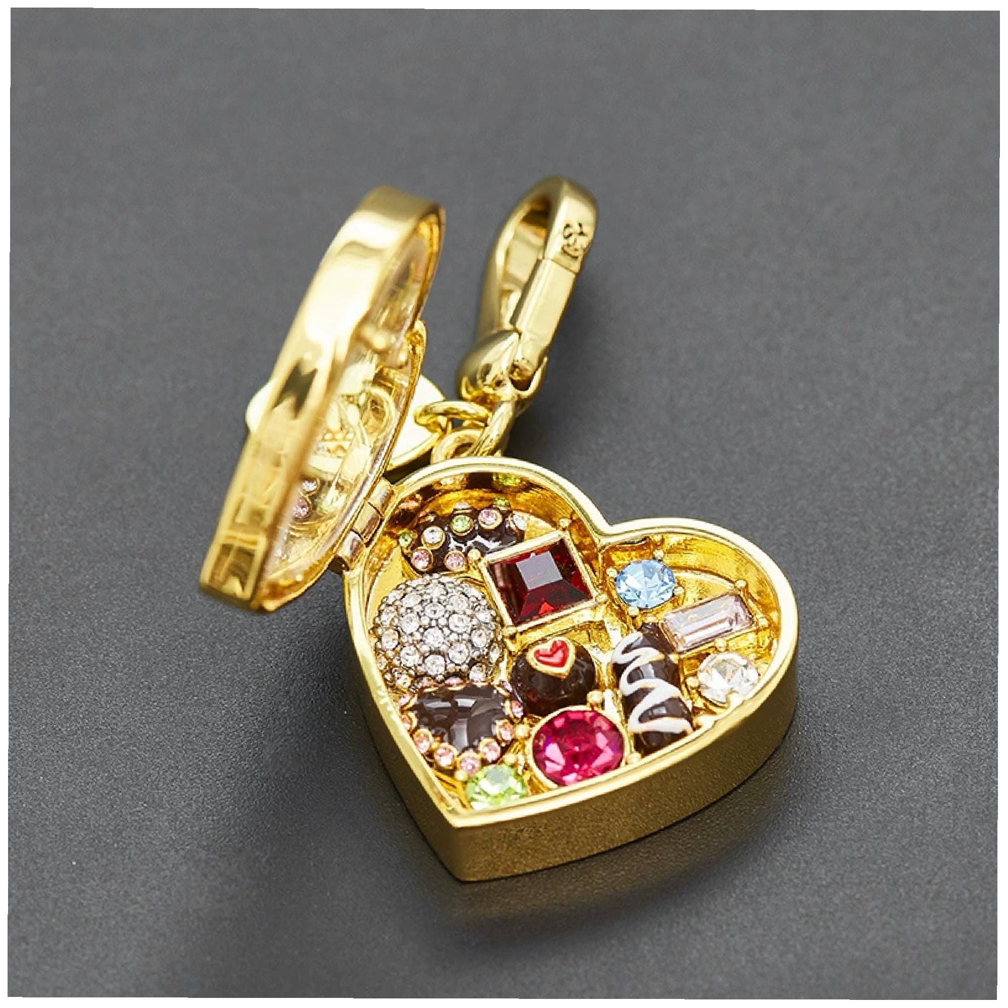 Juicy Couture Openable Charm Heart Chocolate Box Pendant. - Etsy