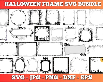 Halloween Frame SVG Bundle, Spooky Laser Cut Frames (Digital Download)
