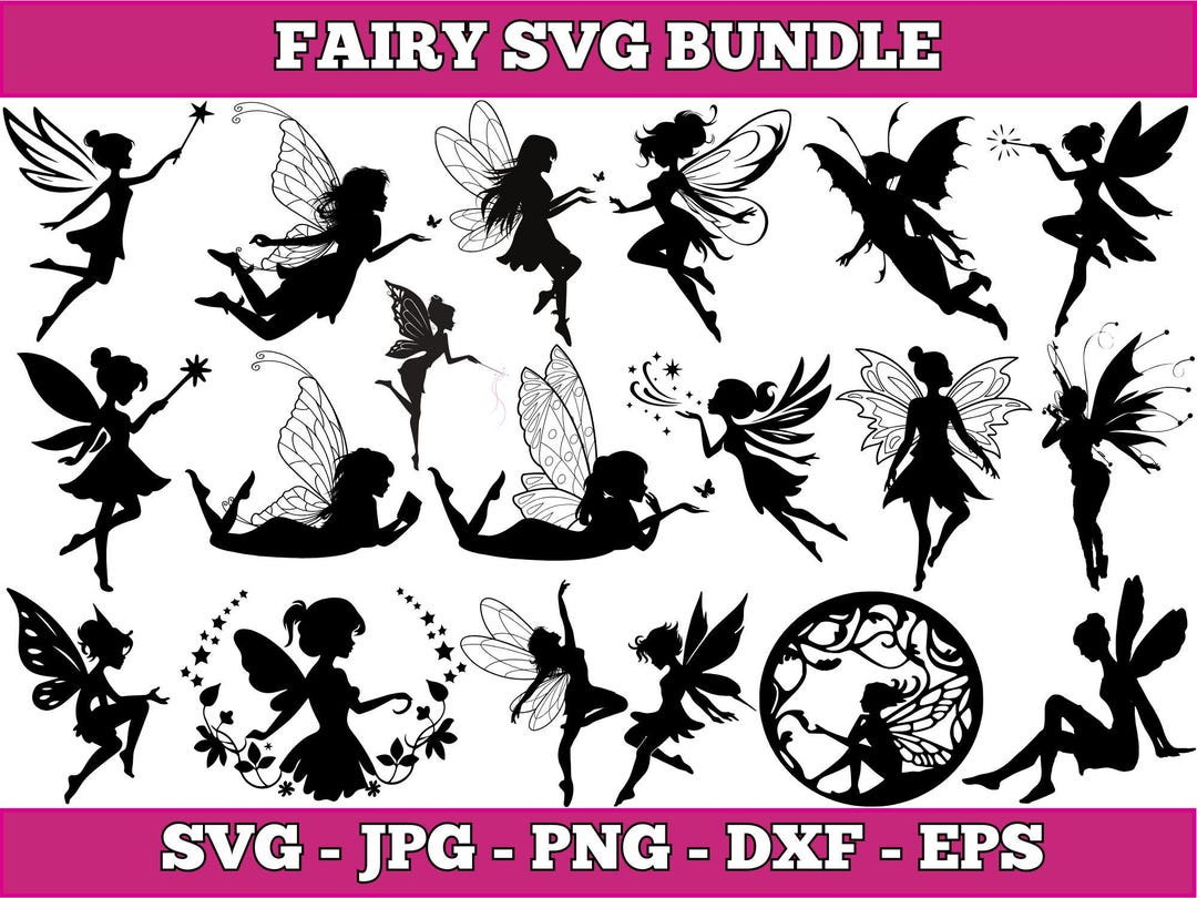 Fairy SVG Clipart Bundle: Magical Silhouette Cut Files (digital ...