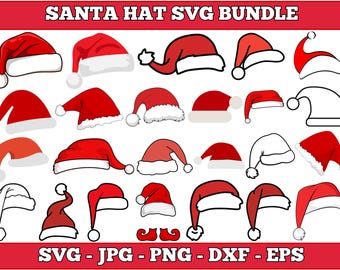 Santa Hat SVG Bundle: Christmas Cut Files (Digital Download)