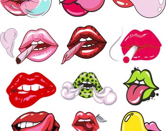 Pink Lips SVG Clipart – Fashion Kiss Design (Digital Download)