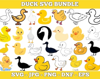 Rubber Duck SVG Bundle: Yellow Duck Clipart, Cut File (Digital Download)