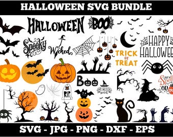 Halloween-SVG-bundel: bestanden knippen voor Cricut (digitale download)