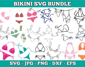 Bikini Svg-bundel, badpak gesneden bestand (digitale download)
