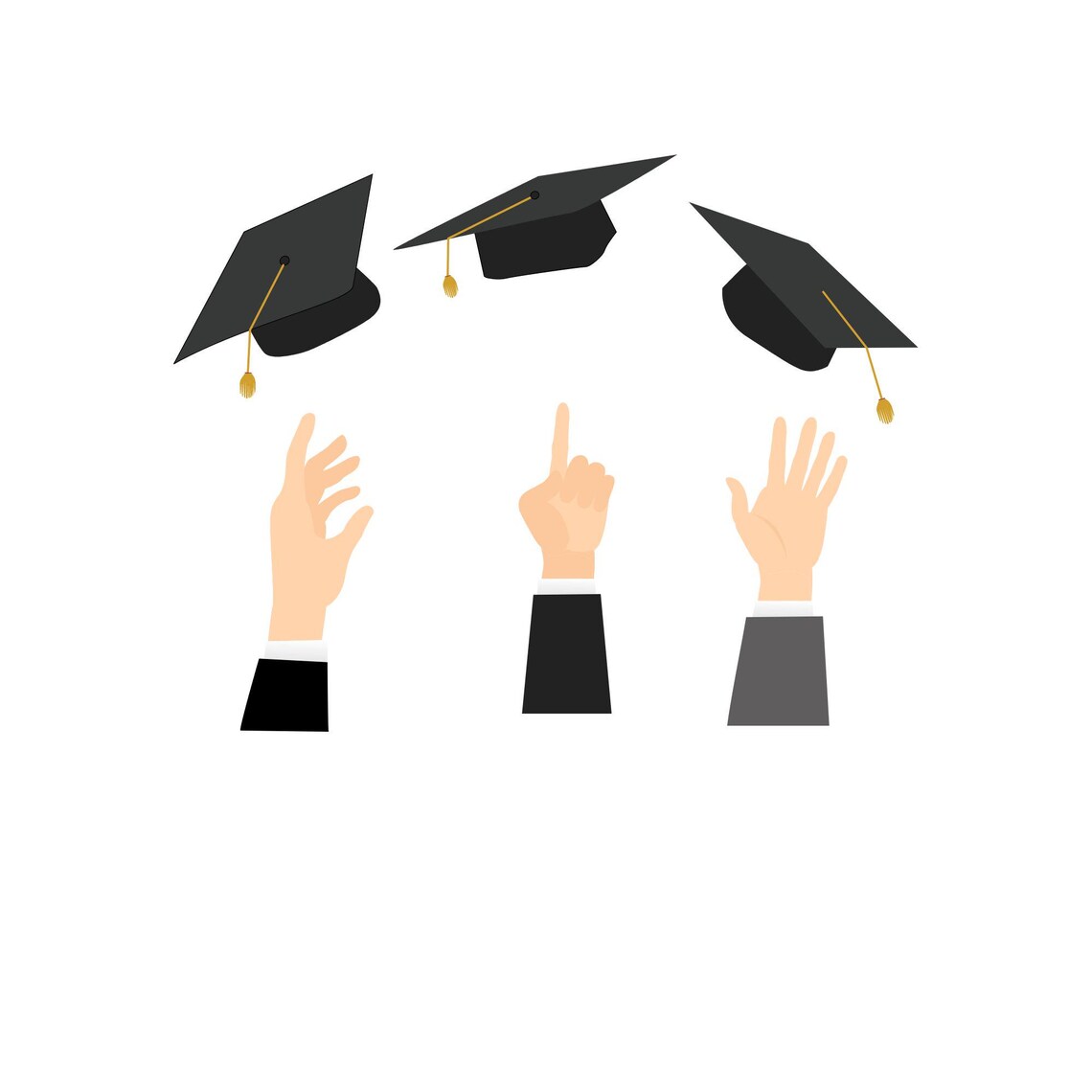 Happy Graduation Cap SVG Bundle: Topper Designs, Clipart (digital ...
