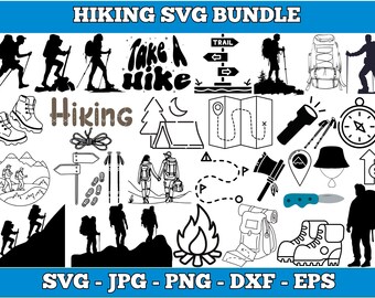 Hiking SVG Bundle: Mountain Adventure Designs (Digital Download)