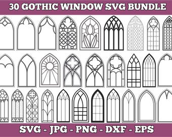Gothic Windows SVG-paket: Vektorklippfiler för Cricut