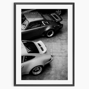 Porsche 911 Poster, Black and White, Luxury Car Print, Vintage Photography, Retro Porsche Wall Art, Hypebeast Room Decor, Digital Download