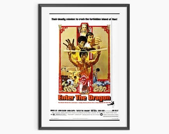 Enter the Dragon Movie Poster, Vintage Printable Retro Wall Art, Home Decor, Digital Download