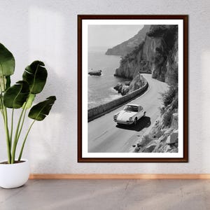 Porsche 911 Print, Black and White, Porsche Poster, Vintage Photography, Porsche Wall Art, Printable, Hypebeast Room Decor, Digital Download