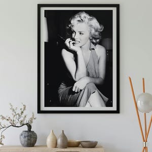 Marilyn Monroe Print, Black and White, Fashion Wall Art, Marilyn Monroe Poster, Vintage Photography, Makeup Room Decor, Digital Download