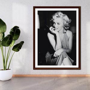 Marilyn Monroe Print, Black and White, Fashion Wall Art, Marilyn Monroe Poster, Vintage Photography, Makeup Room Decor, Digital Download