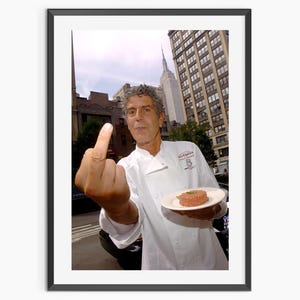 Anthony Bourdain Poster, Vintage Photography Prints, Retro Poster, Trendy Kitchen Wall Art, Cooking Poster, Funky Wall Art, Digital Download