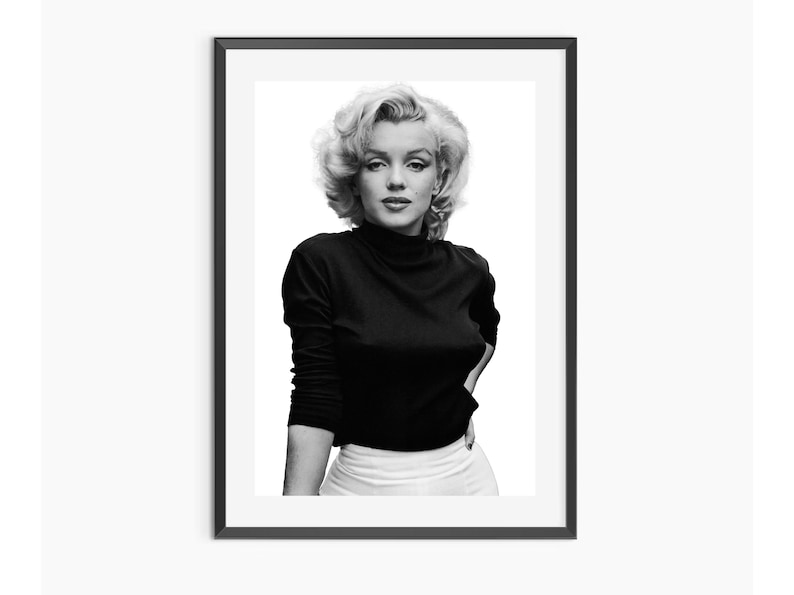 Vintage Marilyn Monroe Poster, Black and White Wall Art, Marilyn Monroe ...