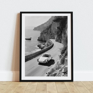 Porsche 911 Print, Black and White, Porsche Poster, Vintage Photography, Porsche Wall Art, Printable, Hypebeast Room Decor, Digital Download