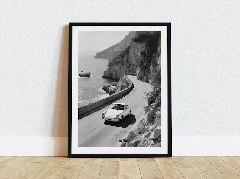 Porsche 911 Print, Black and White, Porsche Poster, Vintage Photography, Porsche Wall Art, Printable, Hypebeast Room Decor, Digital Download