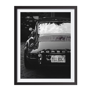 Porsche 911 Poster: Black and White Hypebeast Wall Art Print, Vintage Car Photography (Digital Download)