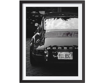 Porsche 911 Poster: Black and White Hypebeast Wall Art Print, Vintage Car Photography (Digital Download)